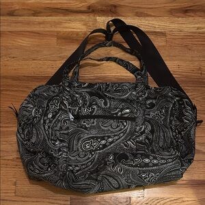 Black and White Paisley Duffel Bag